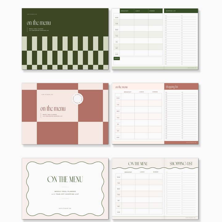 AIM Studio Co – wholesale Notepad – Weekly Meal Planner A4 Notepad with Perforated Shopping List9