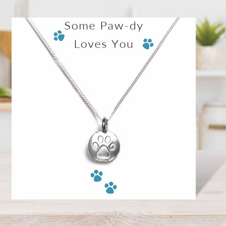 Aye Do Gifts - Vendita all'ingrosso Collana con ciondolo/pendaglio - Some Paw-dy Loves You - Collana su biglietto con messaggio2