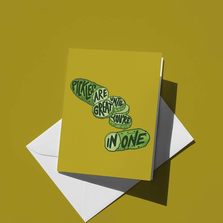 In A Pickle Greeting Card for wholesale by Cosmic Flower