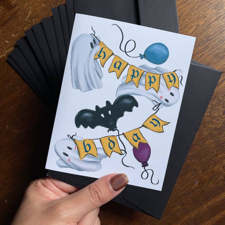 Carte d'anniversaire Bannière Fantôme pour la vente par Art By Shennifr