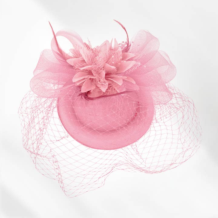 Sensibling Corp. - Wholesale Fascinator hat – Women's - Feather Pearl Mesh Flower Fascinator / Headband
12