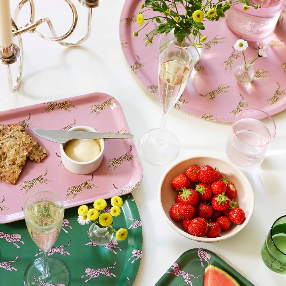 BLU KAT - Wholesale Serving Tray - Yellow Leopard Serving Tray - 27x20 cm2