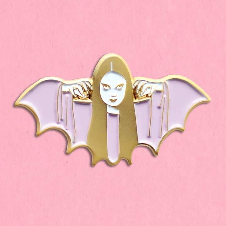 Vampire Girl enamel lapel pin for wholesale by Kate Gabrielle