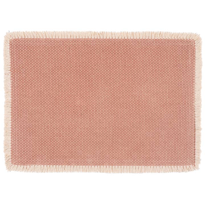 KAF Home - Wholesale Placemat - Verona 100% Cotton Woven Placemat With Fringe Trim-13" x 19"