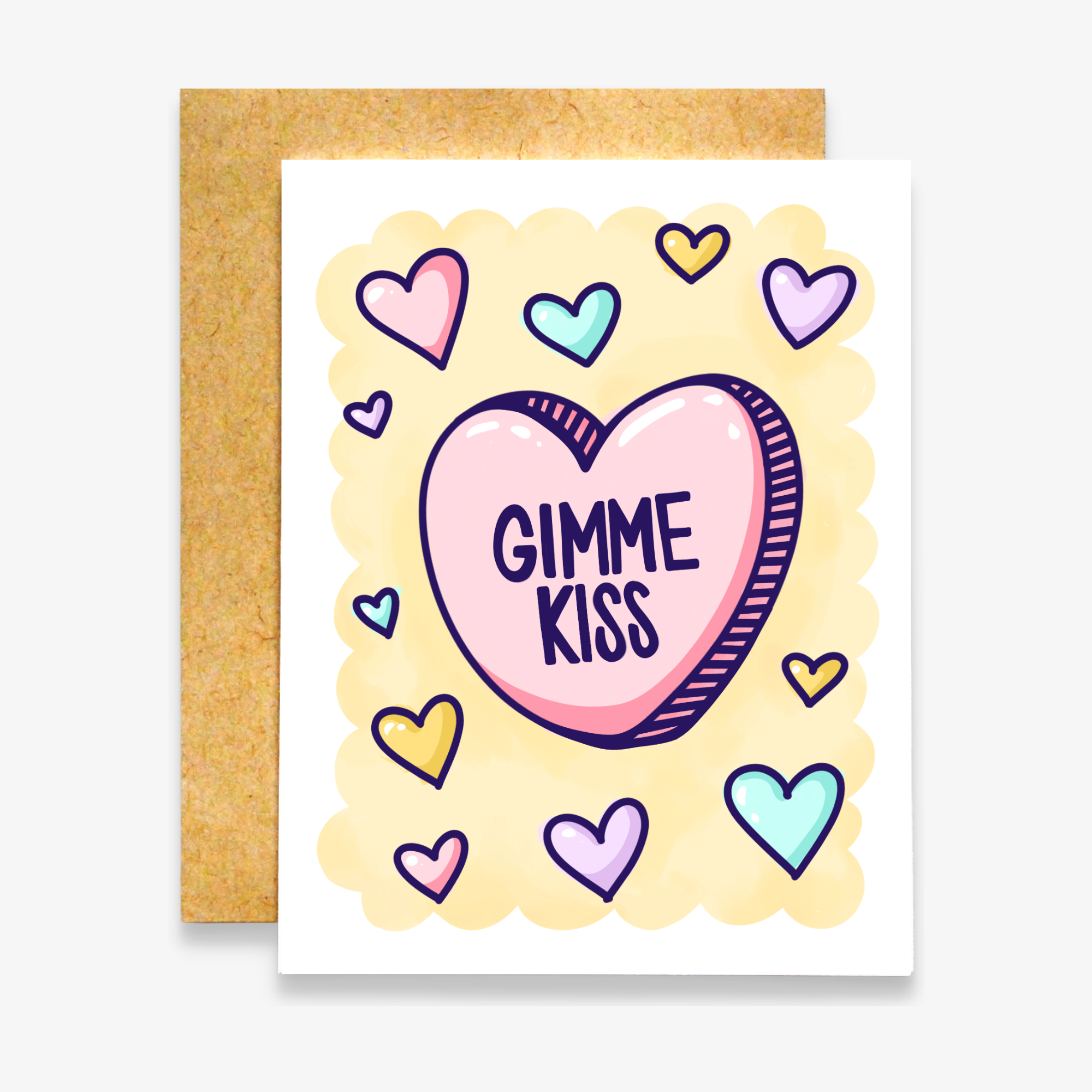 Raven + Unicorn - Wholesale Love Card - Gimme Kiss Card2