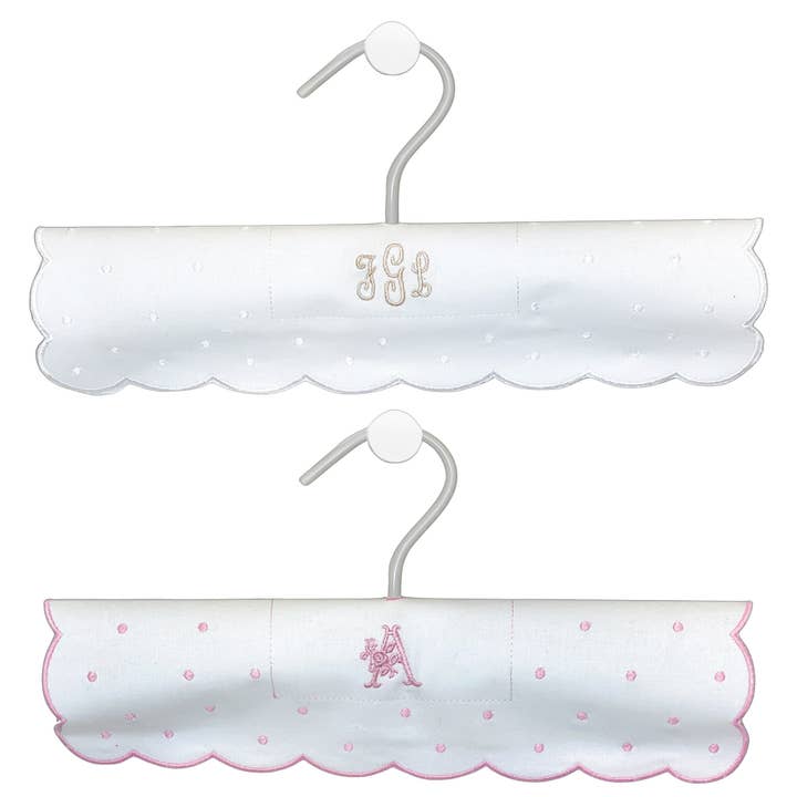 MARCELA - Wholesale Clothes Hangers - Kid's Personalized Scalloped Edge Hanger Cover with Hanger