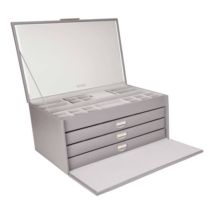 LC Designs Co Ltd – wholesale Jewellery box/organiser – Dulwich Designs Notting Hill Grey Extra Large Jewellery Box2