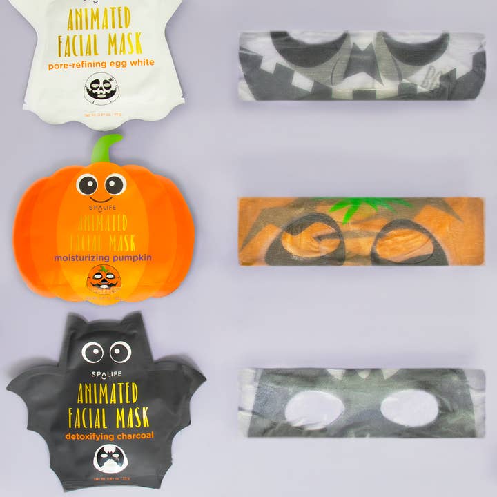 My Spa Life – wholesale Skincare face mask – Korean Halloween Sheet Masks Pumpkin, Ghost, Bat - 9 Pk5