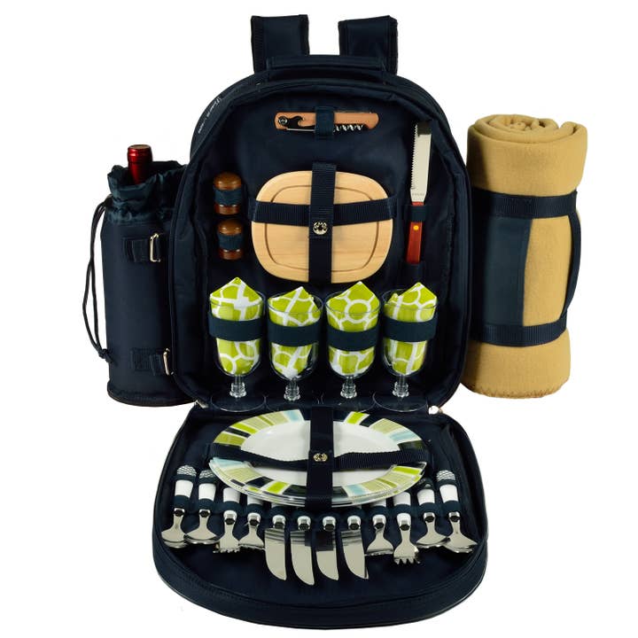 Picnic at Ascot - Wholesale Picnic Basket - Picnic Backpack for Four with Blanket