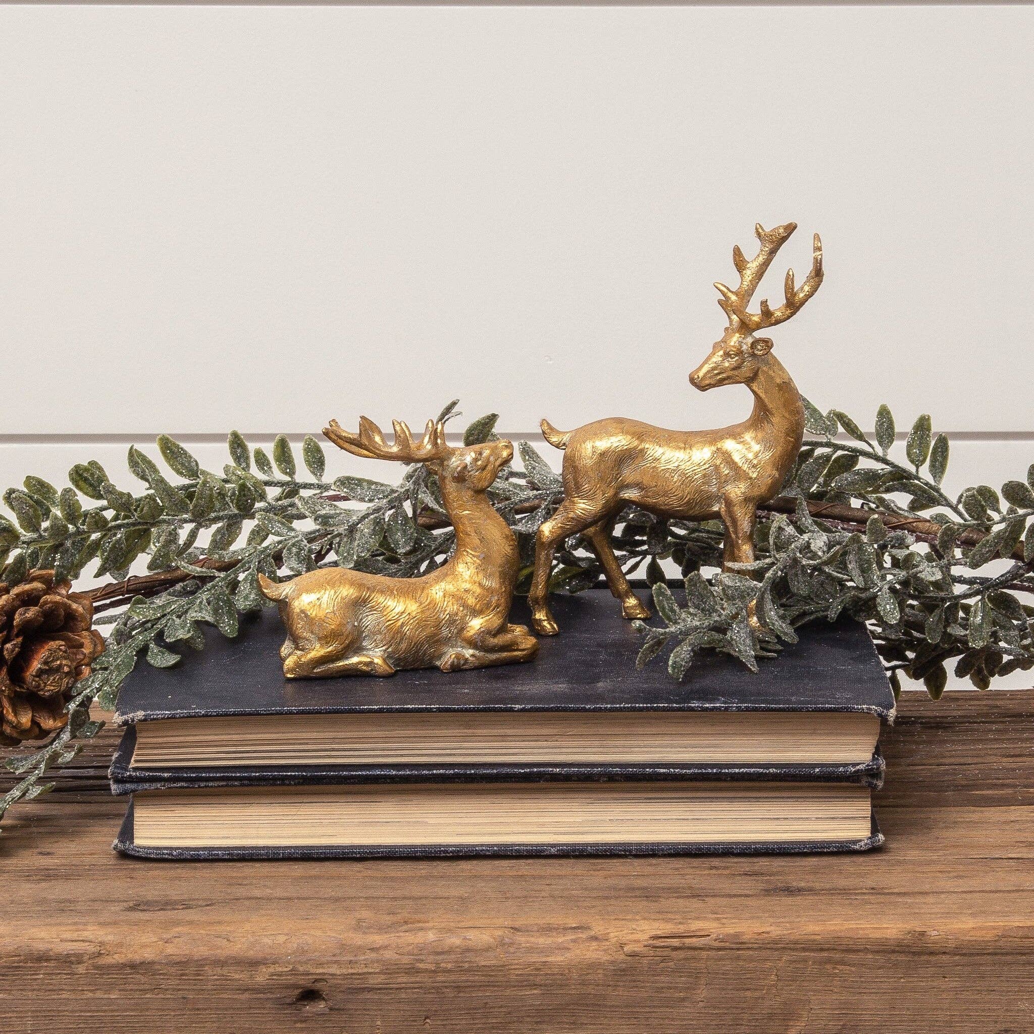 Audrey's Home & Gift - Wholesale Decorative Figurine - Mini Gold Deer Figurines (Pk/02 Ast)