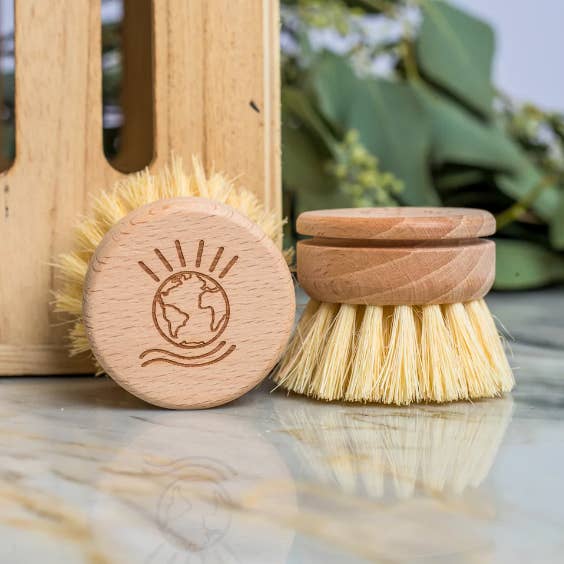 Bamboo Dish Brush Head- Zero Waste Dish Brush Head for wholesale by Bold Box