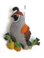 7″ Quail Bird Wool Felt Handmade Ornament Halloween for wholesale by Stitch by Stitch Gifts
