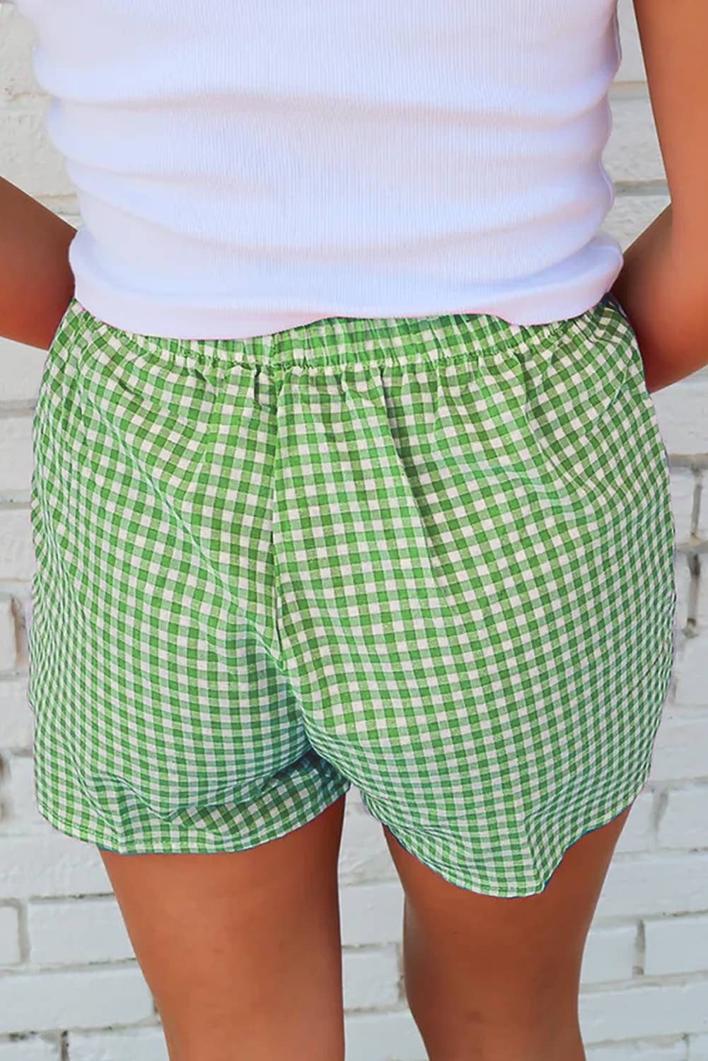 LiveFashionWay - Wholesale Shorts - Women's - Gingham Printed High Waist Shorts7