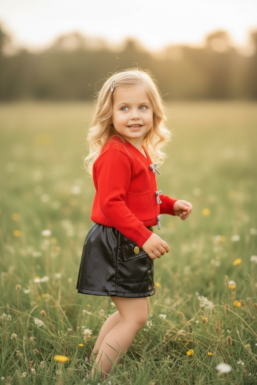 Kids Charm Online - Vente Cardigan – enfant - Cardigan en tricot rouge avec poches avant. TPG60056 AMY1