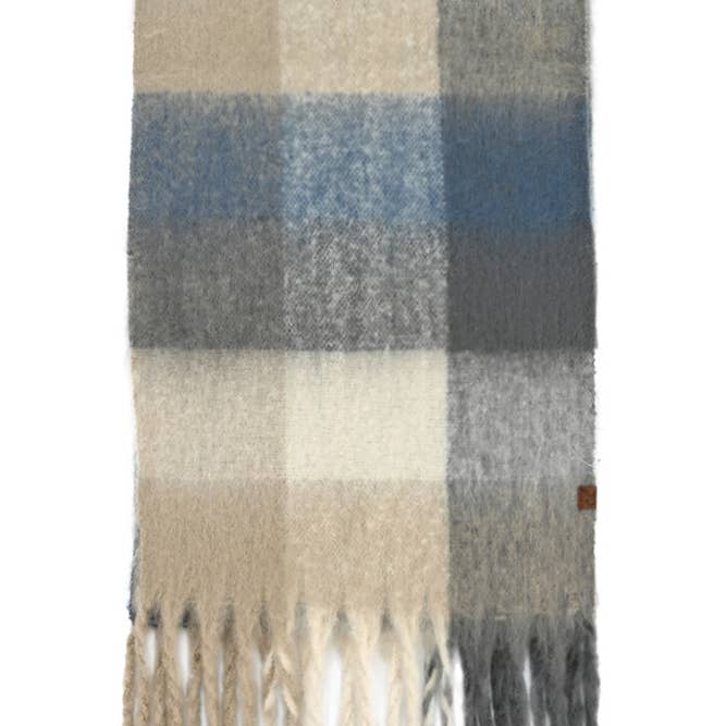 Hana - Wholesale Scarf - Women's - C.C Multi Color Block Plaid Check Pattern Woven Winter Scarf24