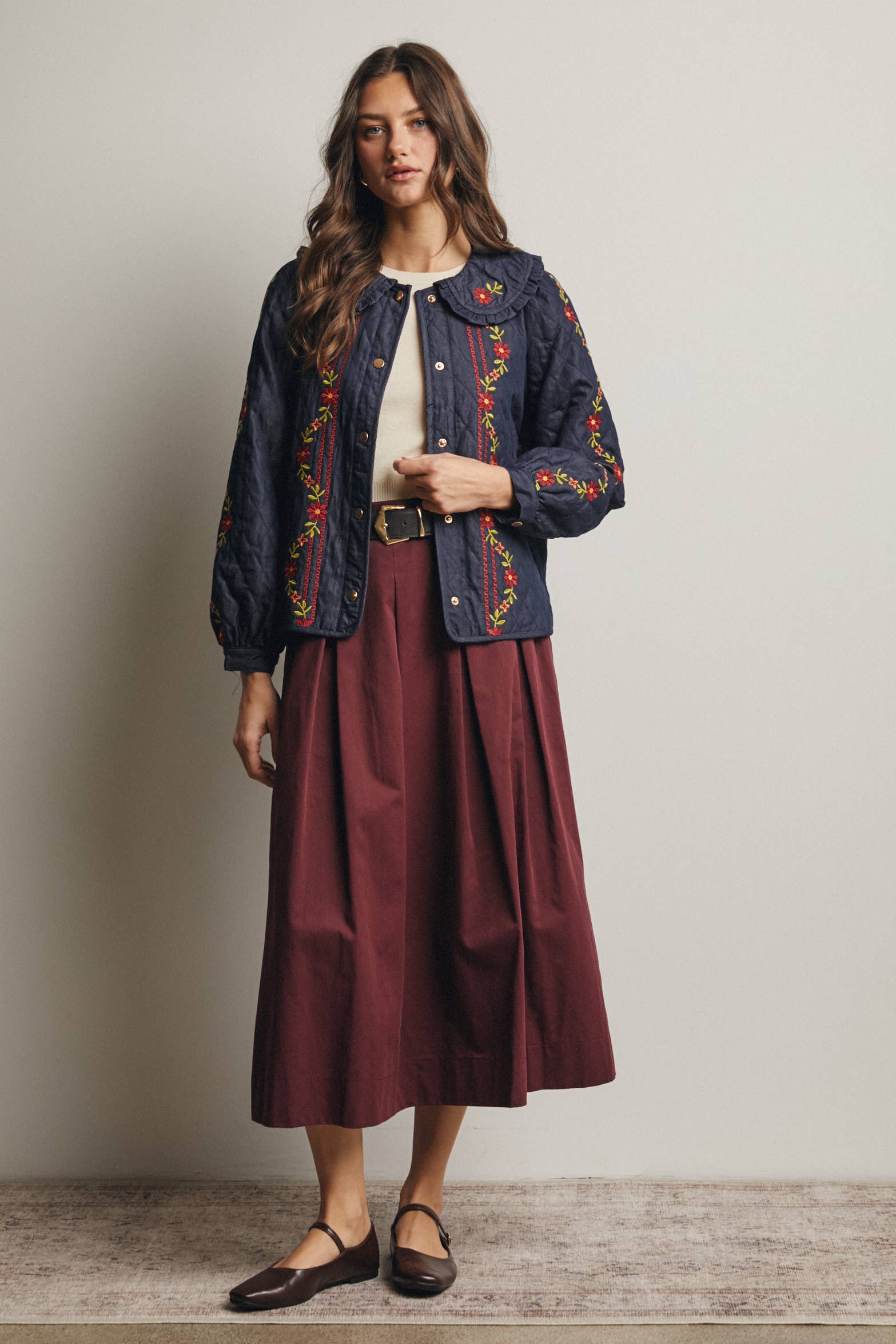 Forte – Großhandel Rock – Damen – Faltenrock in A-Linie, Midi, FSK000129