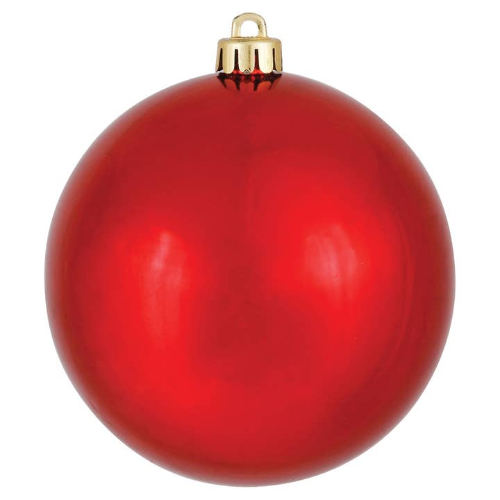 Vickerman 8" Red Shiny Ball Ornament for wholesale on Faire