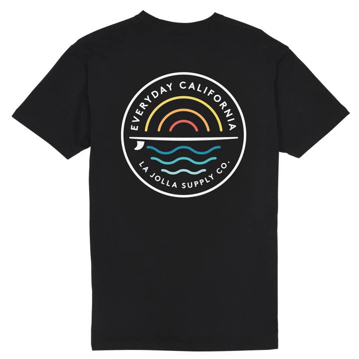 Everyday California - Wholesale Screen Printed T-Shirt - Men's - Cabrillo Tee - California Retro Surf Tee2