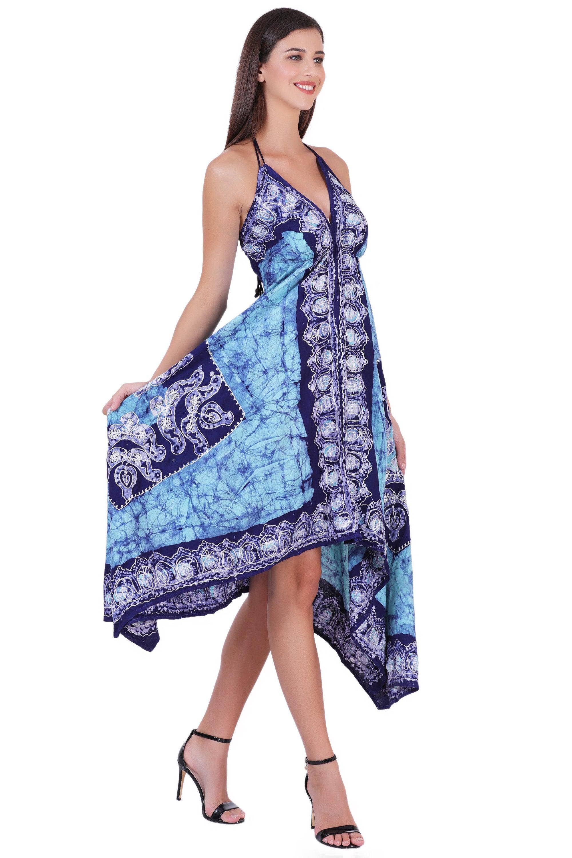 Advance Apparels – wholesale Dress – Women's – Batik Scarf Dress Elastic Back 145822