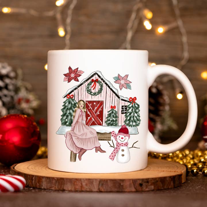 Les Moonettes - Wholesale Coffee/Tea Cup - Ceramic Christmas mug “Chalet Cosy”