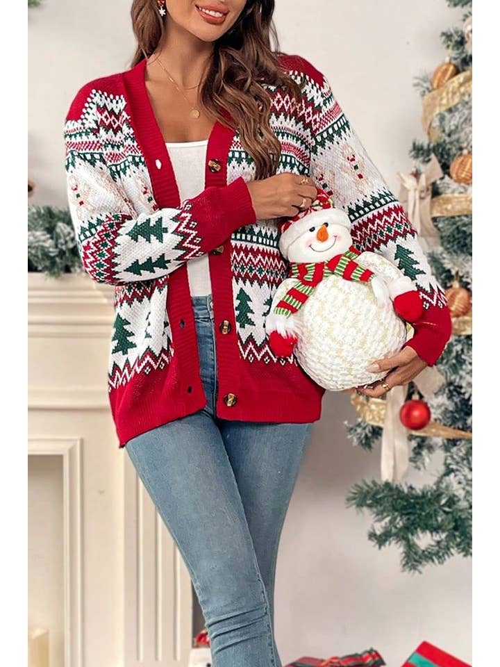 Gingerbread Man Christmas Pattern Cardigan Sweater and other Purchase Wholesale red sweater. Free Returns & Net 60 Terms on Faire trending on Faire.