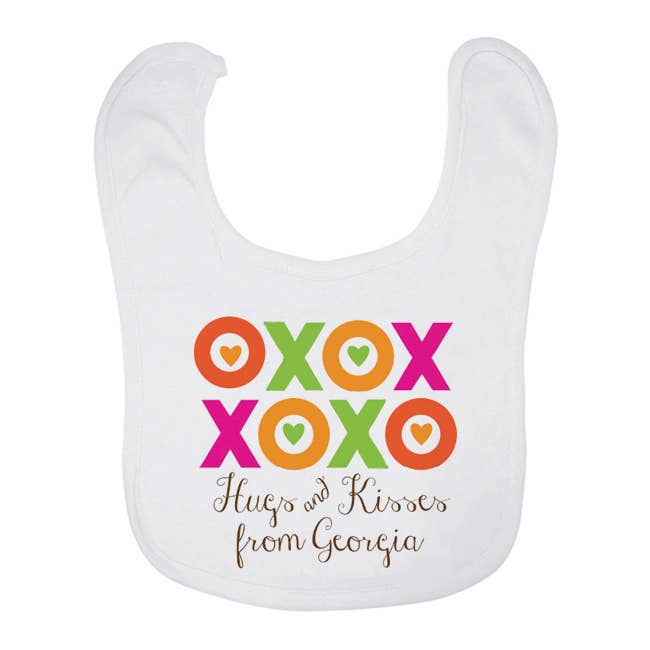 Mariasch Studios - Wholesale Bib – Baby - Baby Bib - OXOX Hugs and Kisses from (name drop)