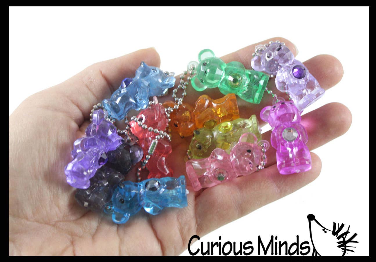 Curious Minds Toys – Engroshandel Nøglering - Børn – 1 søde Birthstone Bear Figurer Med Clip Nøgle - Mini Legetøj4