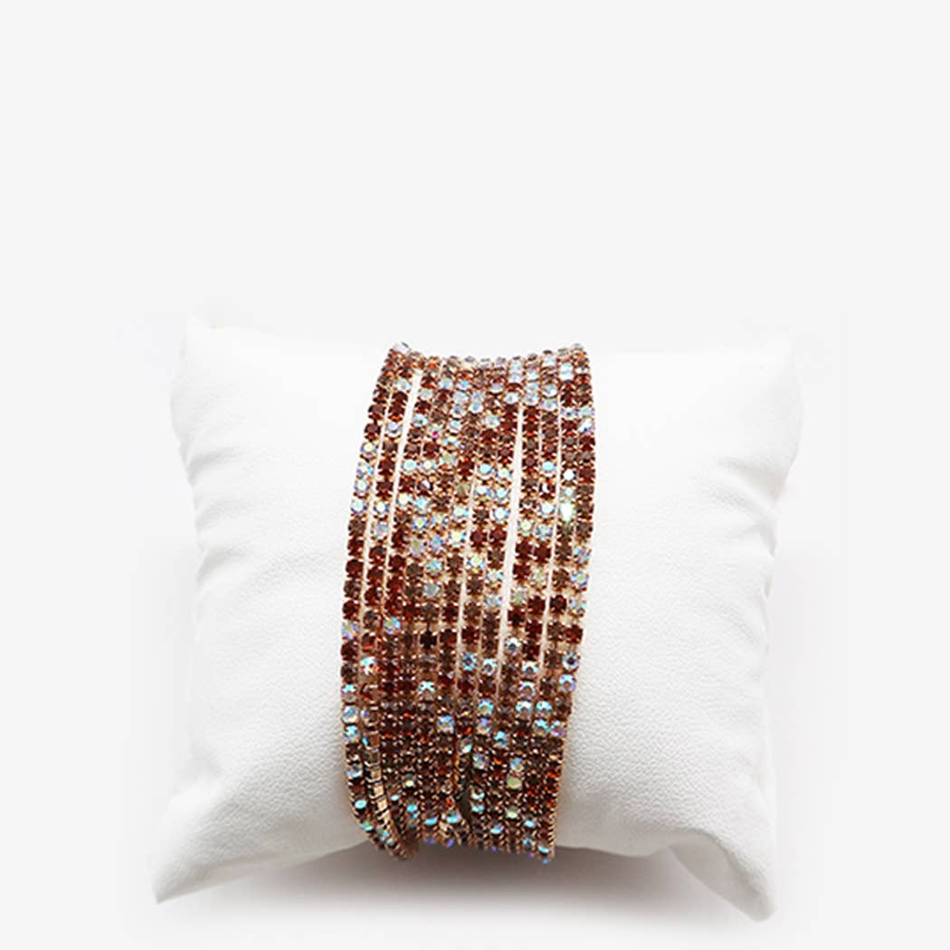 Fashion City – Conjunto de joias por atacado – Pulseiras de Pedra de Cristal Stretch Stretch de 12 Camadas 9