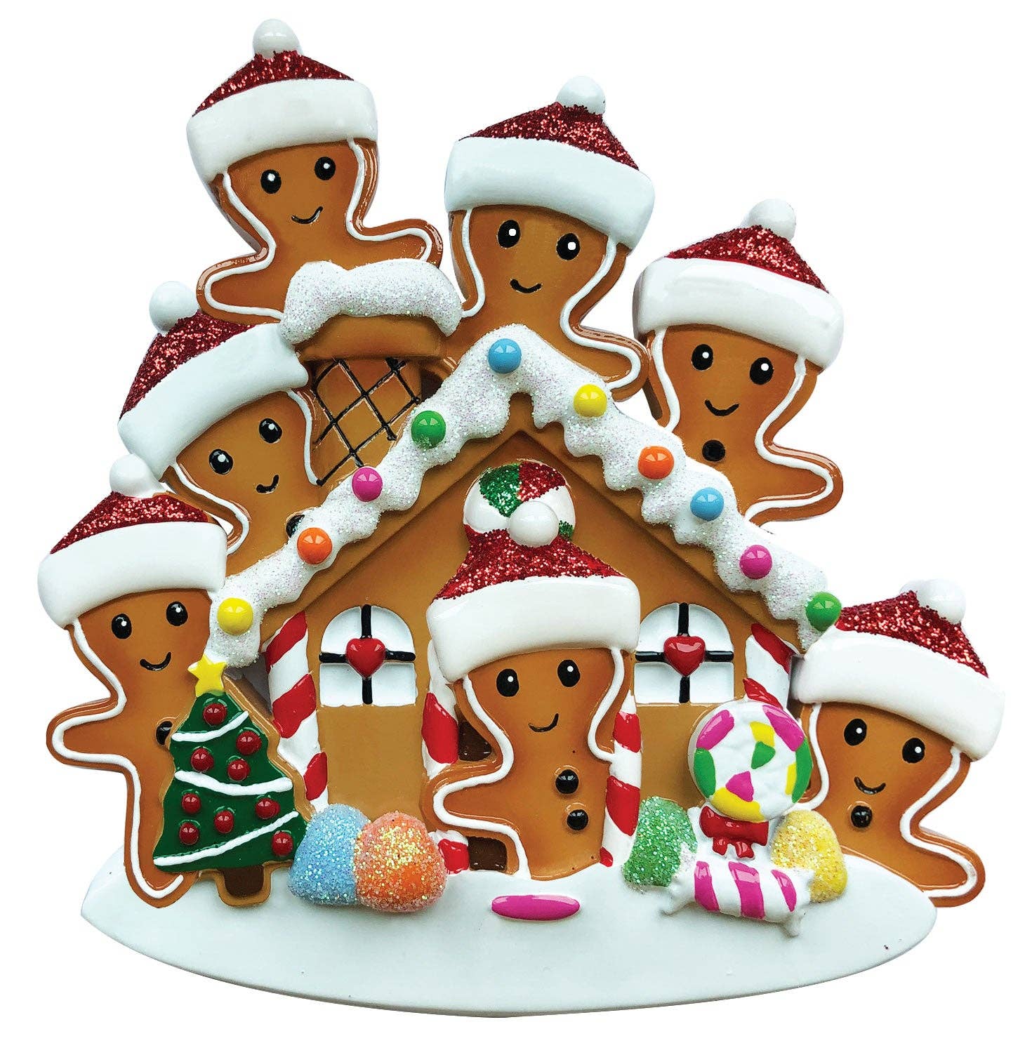 PolarX Ornaments - Vente Objets de décoration - Ornement personnalisé Gingerbread House Family5