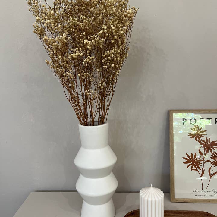 Oasis of Life - Wholesale Dried/Pressed Flowers - Gypsophila – Preserved Baby's Breath – 1 Bunch (60–75cm) – Real Dried Flowers in Natural White, Pink, Blue, Pink, Yellow, or Purple – Long-lasting & Maintenance-free – Perfect for Vases, Wreaths & Wedding Decorations