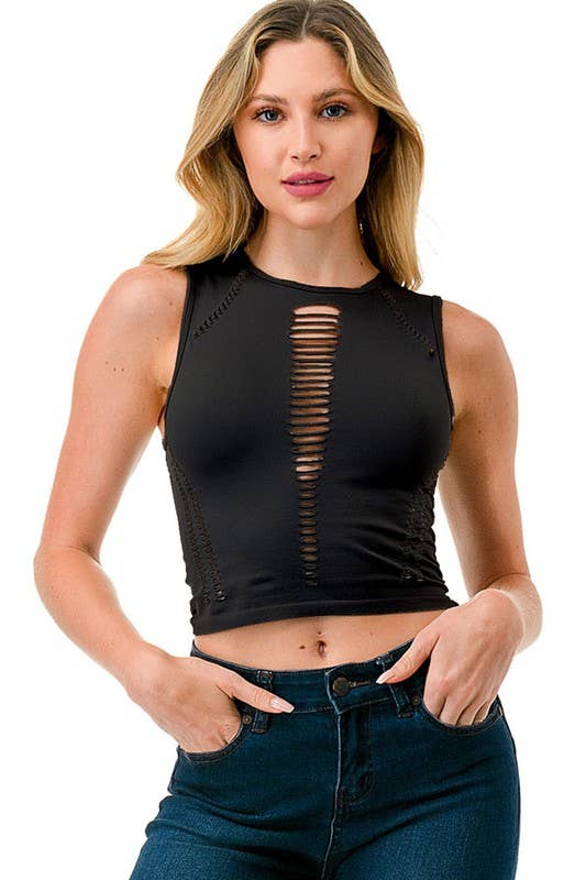 MIO WHOLESALE - Wholesale Tank Top - Women's - NT59 LASER CUT TANK TOP0