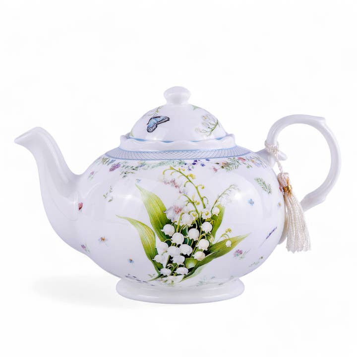 STP - Wholesale Tea Pot - Lily of the Valley Porcelain Teapot in Gift Box3