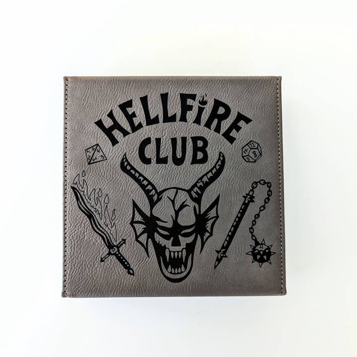 NTSD Gaming and Bookish Goods - Wholesale Dice - Hellfire Club - D&D - Vegan Leather Dice Box