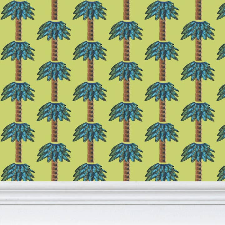 Papel de Parede Tiki Palm Lime por atacado de B.Maraffi Art and Home