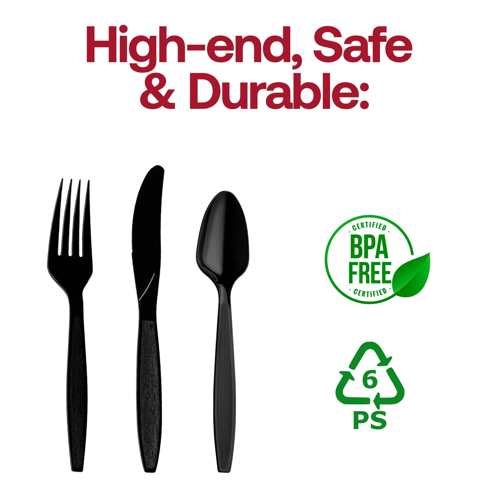 Smarty had a Party - Wholesale Assorted Cutlery Set - Black Disposable Plastic Cutlery Set - 1000 Guests3
