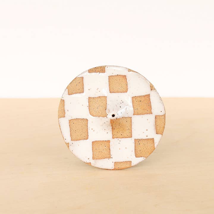 Nightshift Ceramics - Wholesale Incense Holder - Checkerboard Ceramic Incense Holder - 2 Colours