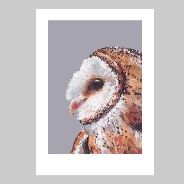 Barn Owl Art Print Woodland Bird Wall Art Nature Wildlife for wholesale by Ellwood Parker