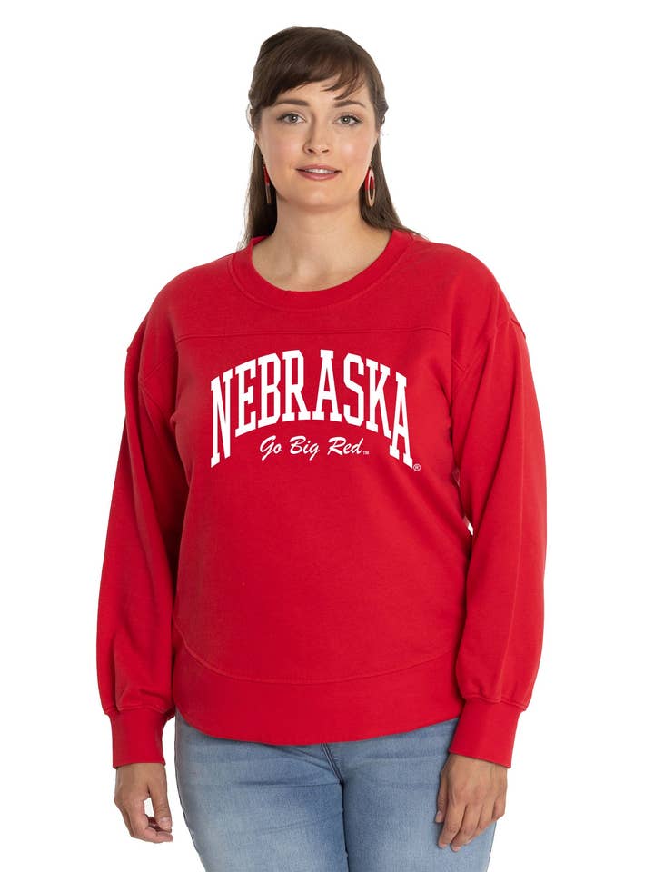 Nebraska Cornhuskers Yvette Crewneck Sweatshirt for wholesale by Flying Colors Apparel