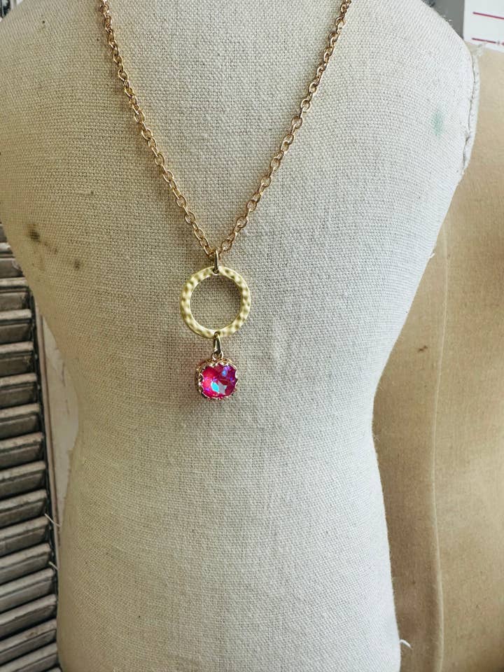 Cristal-Corail en Or Martelé pour la vente par Scooples Jewelry