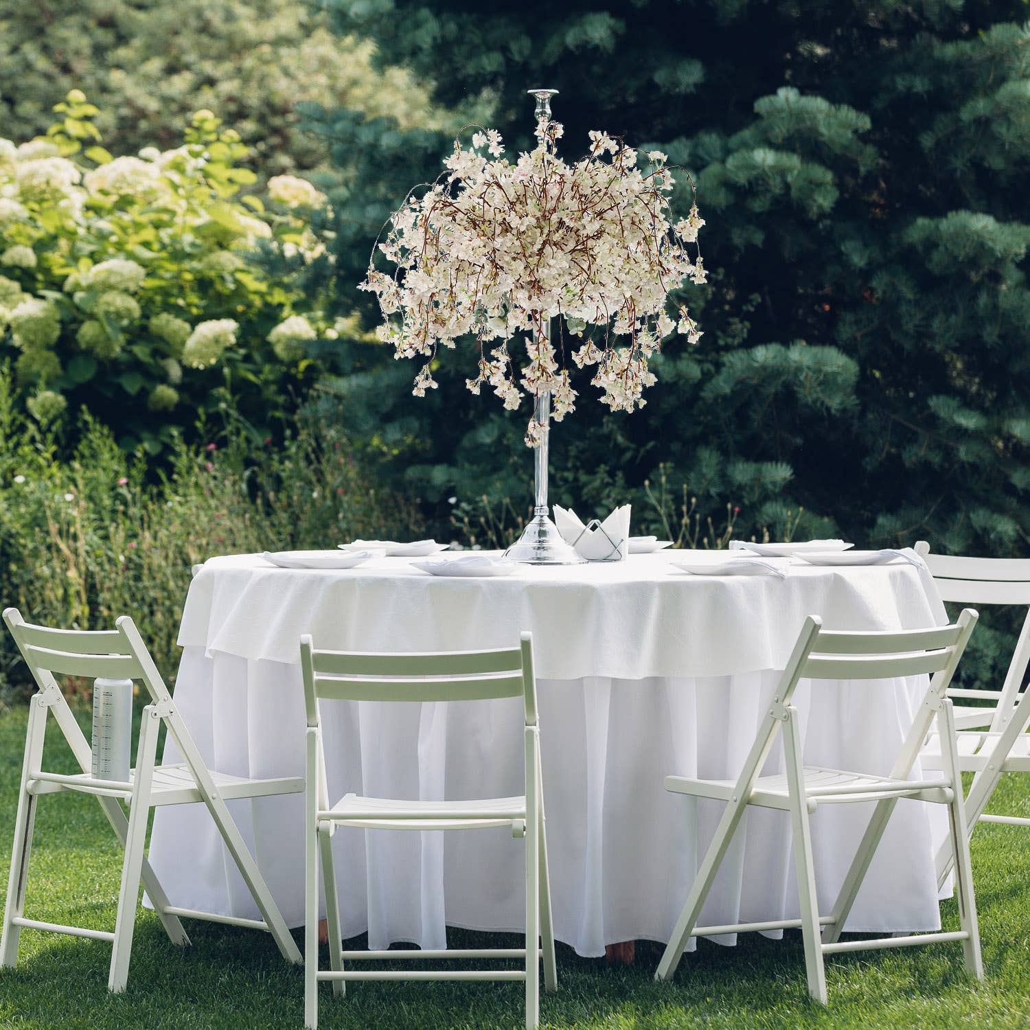 Larksilk - Wholesale Artificial Flowers - 60" Hanging White Cherry Blossom With Silk Flowers Decor3