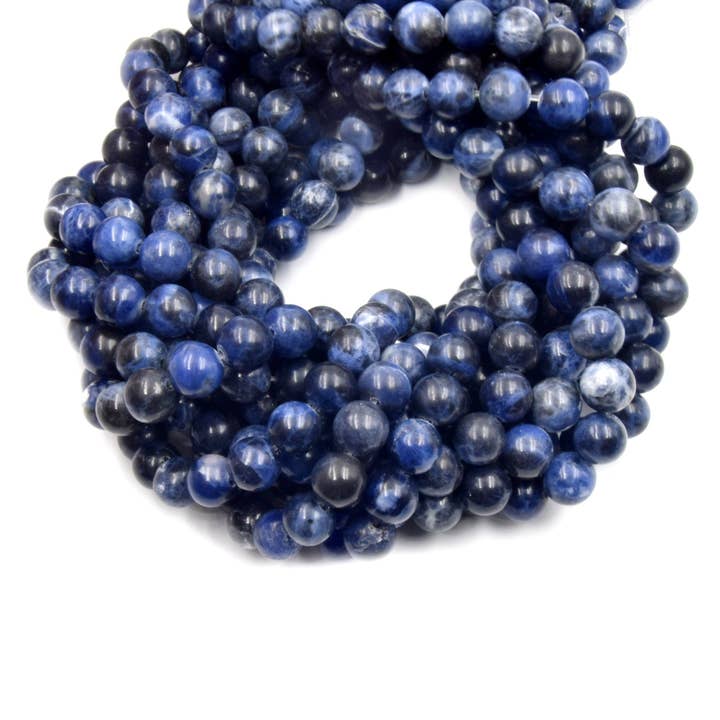 Only Beads - Wholesale Beads - Sodalite Beads | Smooth Sodalite Round Beads | 4mm 6mm 8mm 10mm 12mm