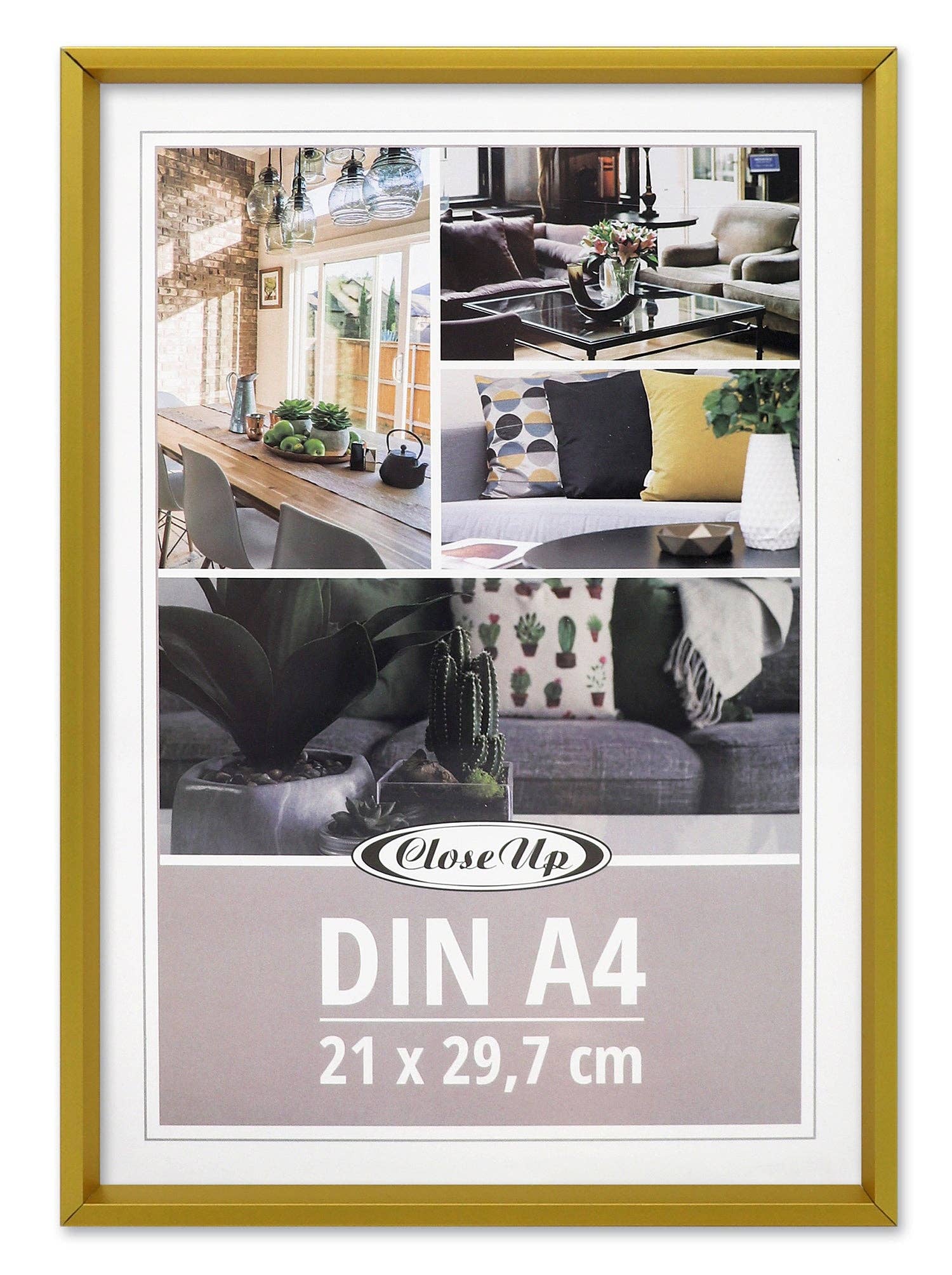 Close Up GmbH - Wholesale Picture Frame - Poster frame 21 x 29.7 cm aluminium gold DIN A40