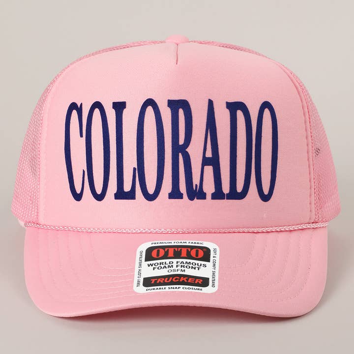 Fashion City - Wholesale Trucker Hat - Unisex - COLORADO Text Printed Mesh Back Foam Trucker Hat21