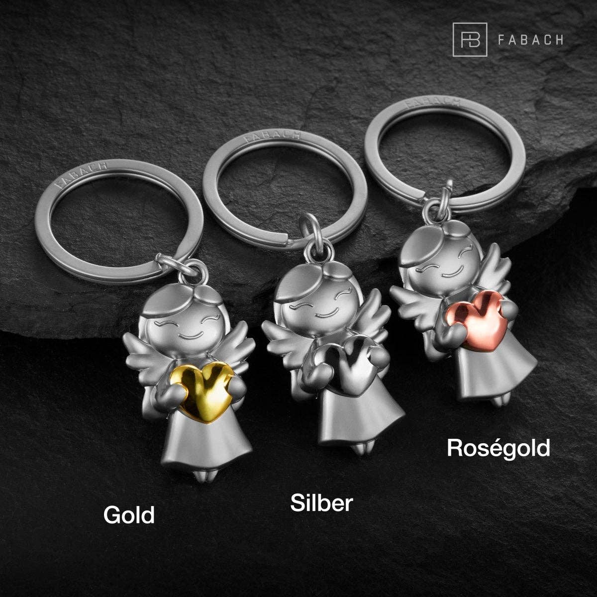 FABACH – Die Schlüsselanhänger-Schmiede - Wholesale Keychain - Unisex - “Star” guardian angel keychain - lucky angel with heart - angel lucky charm6