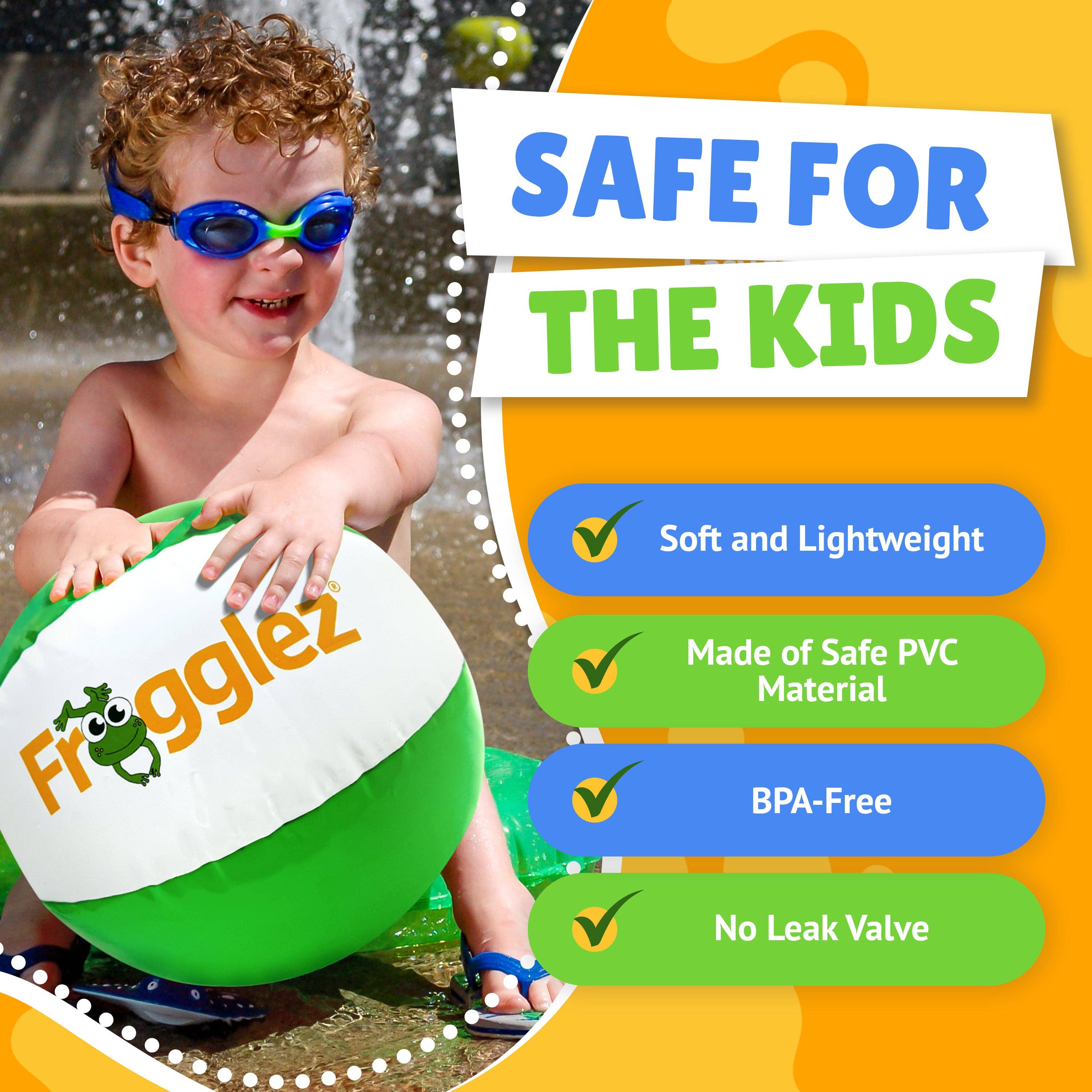 FROGGLEZ Swim Goggles - Wholesale Beach/Pool Toy - Kids & Baby - Frogglez Beach Ball2