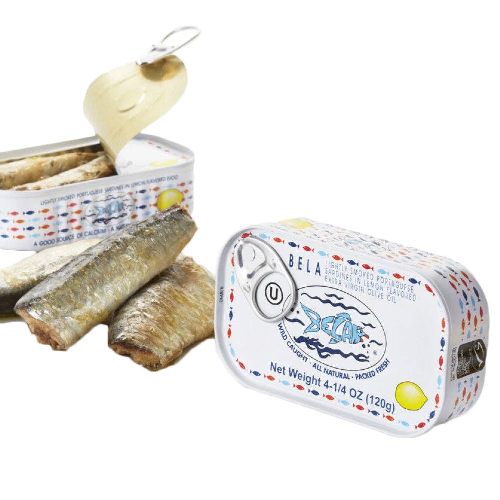 Tin Can Fish ( BELA, Cantara, Mar, Porthos, Varina ) - Wholesale Tinned Fish - Bela Lightly Smoked Sardines in Organic EVOO - 12 Pack4