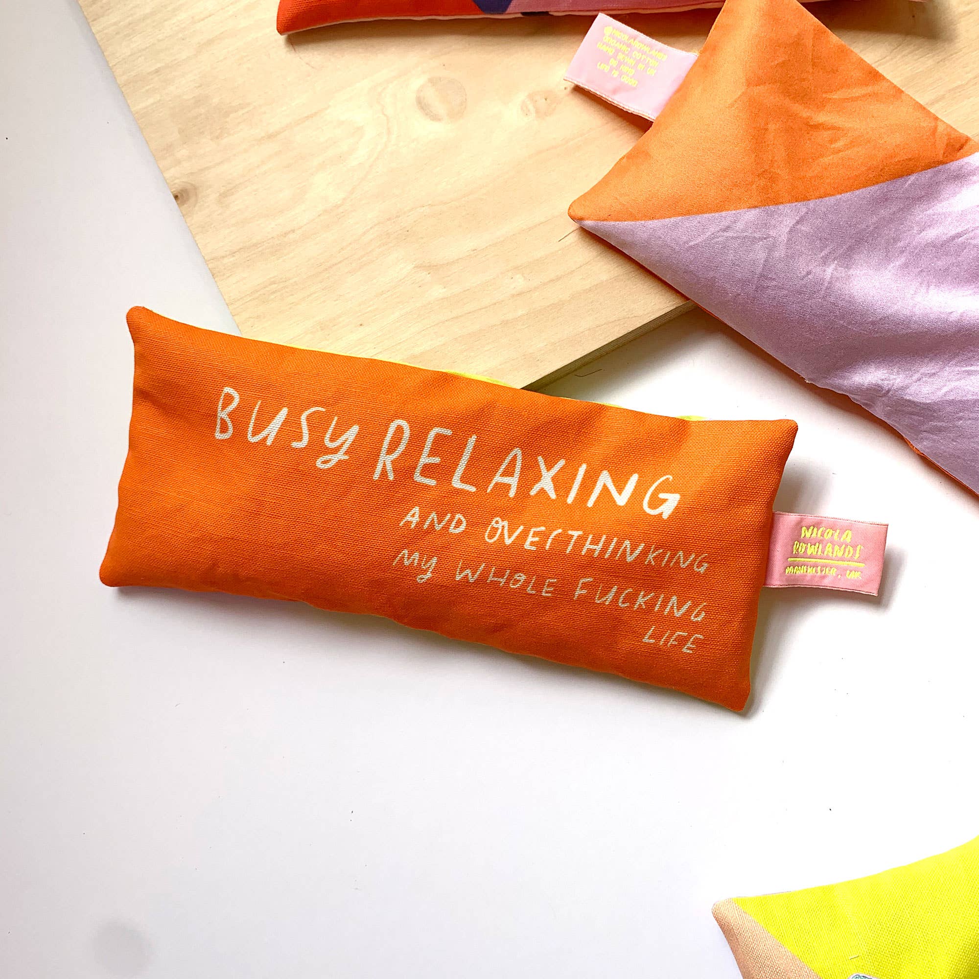 Nicola Rowlands - Wholesale Spa/Therapy Pillow - Overthinking my life lavender eyebag8