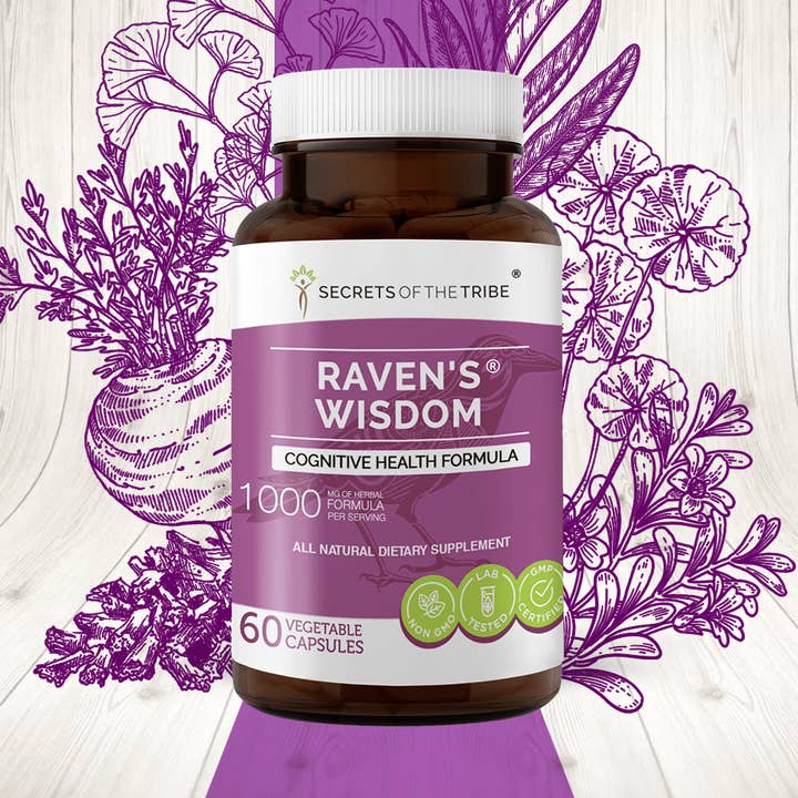 Raven's Wisdom Capsules. Cognitive Health Formula for wholesale by Secrets Of The Tribe