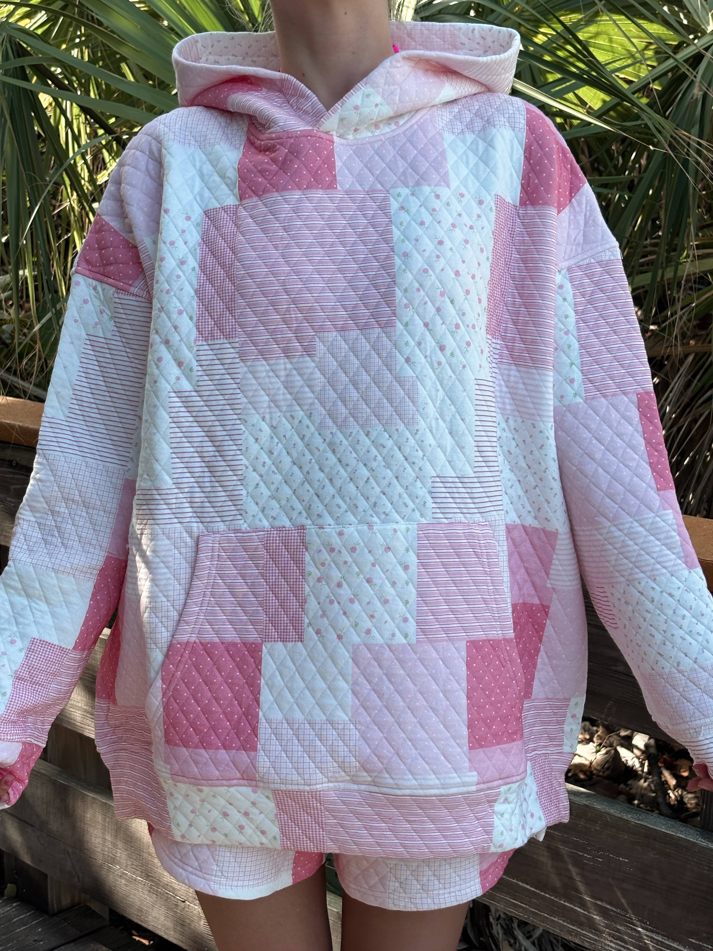 Sunkissed Coconut - Wholesale Hoodie - Women's - Margo Quilted Patchwork Hoodie9
