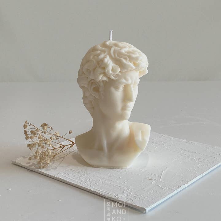 MOI AND KO - Venta al por mayor Velas de diseño llamativo - Busto de David vela de Soja | Escultura Vela Decorativa